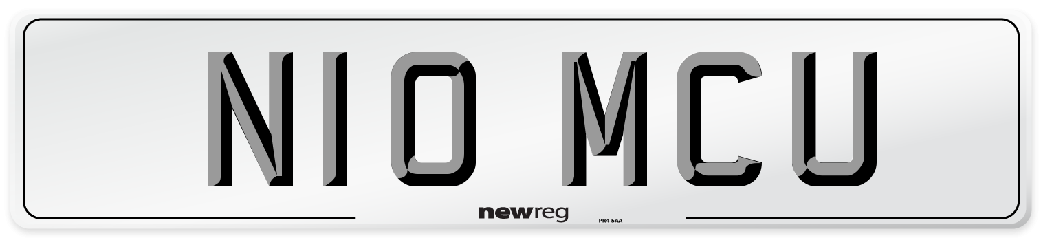 N10 MCU Number Plate from New Reg